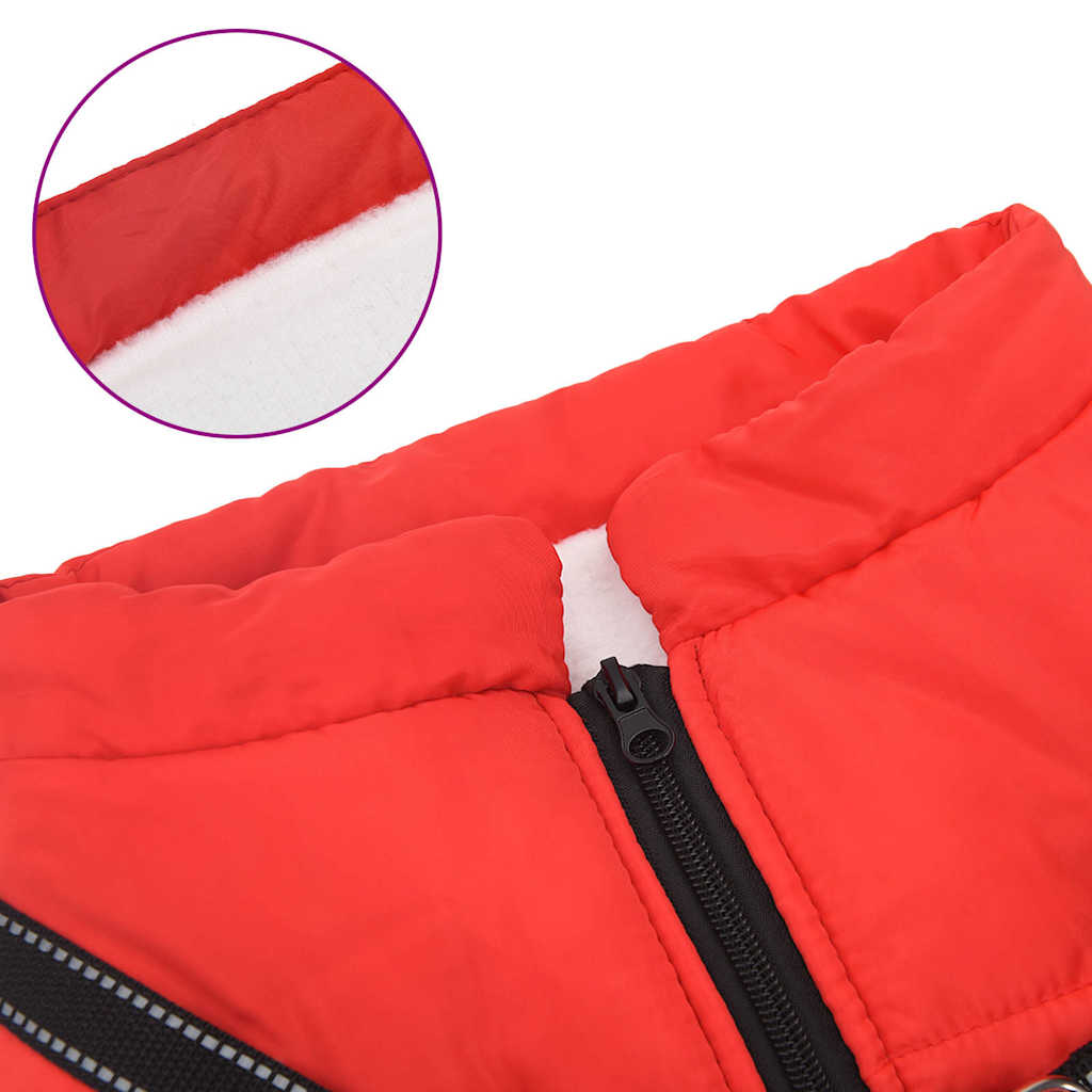 Dog Coat with Harness Waterproof Reflective Red 6XL