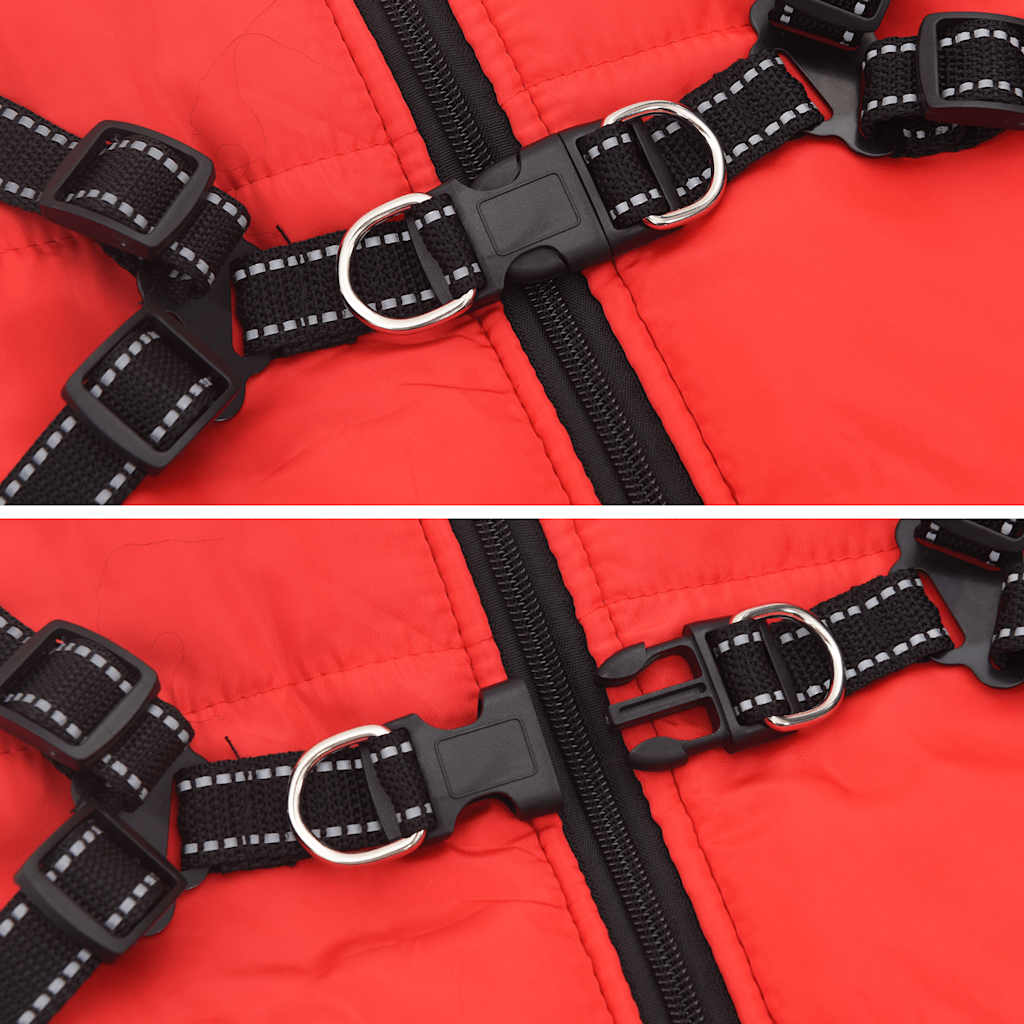 Dog Coat with Harness Waterproof Reflective Red 6XL
