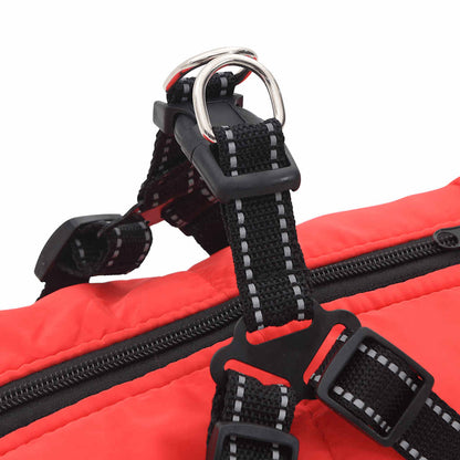 Dog Coat with Harness Waterproof Reflective Red 6XL