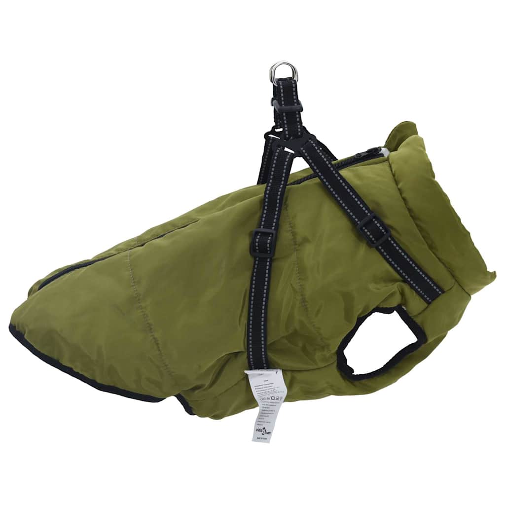 Dog Coat with Harness Waterproof Reflective Army Green 6XL