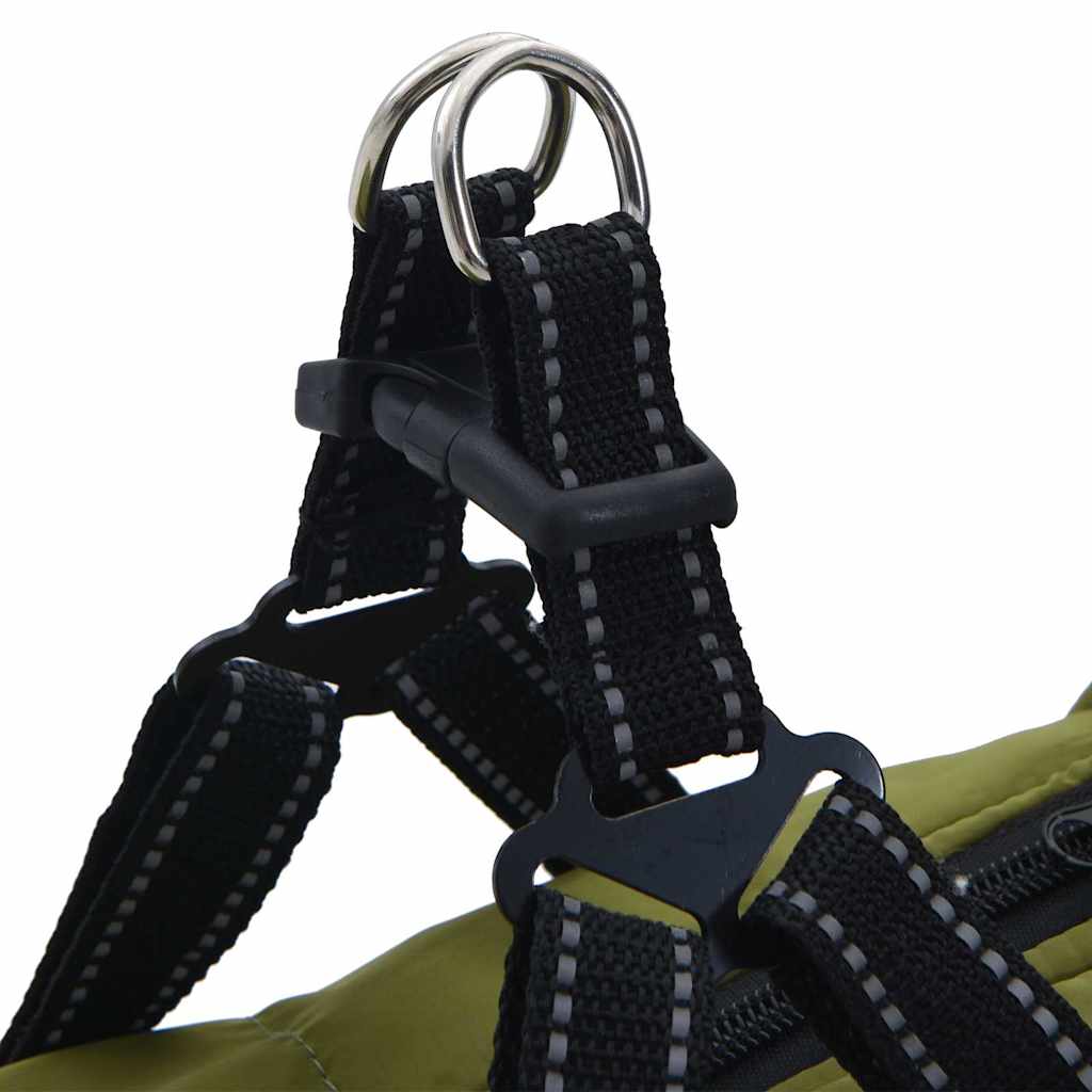 Dog Coat with Harness Waterproof Reflective Army Green 6XL