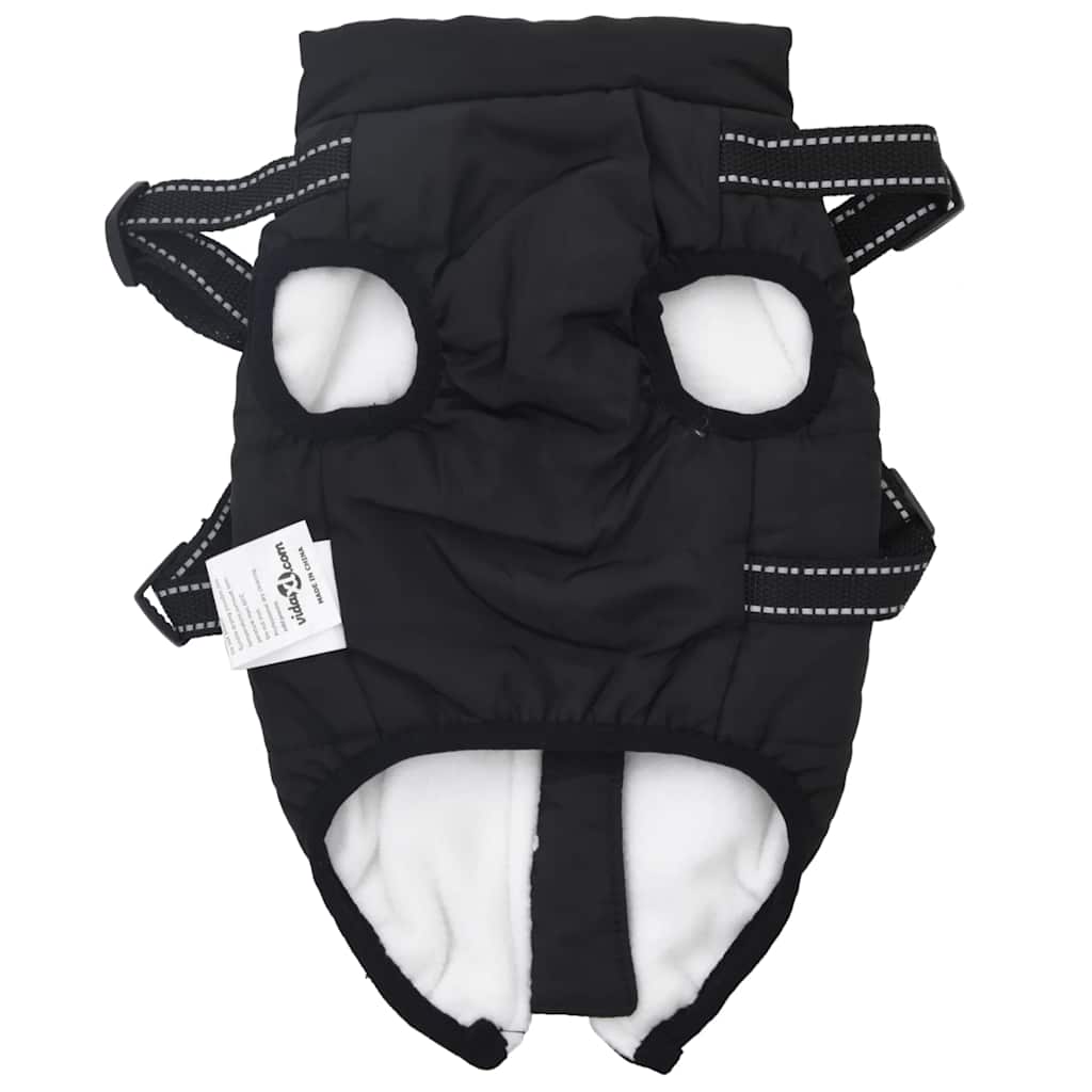 Dog Coat with Harness Waterproof Reflective Black S