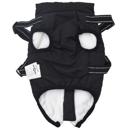 Dog Coat with Harness Waterproof Reflective Black S