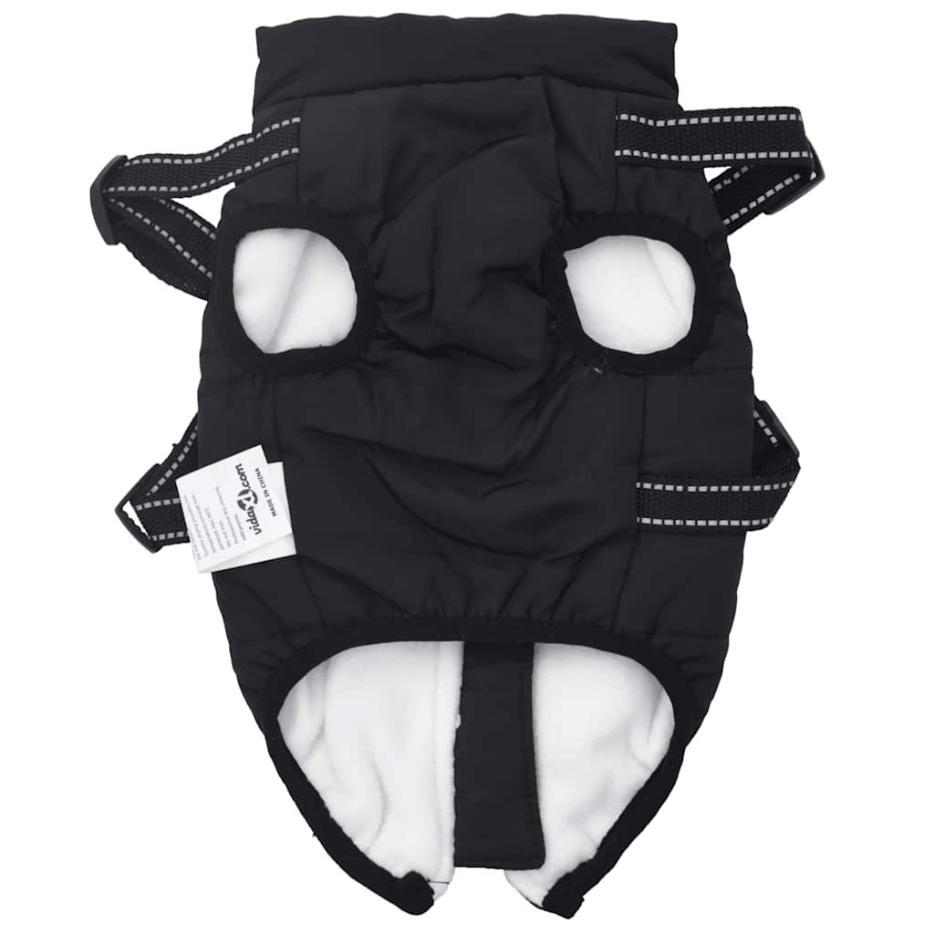 Dog Coat with Harness Waterproof Reflective Black L