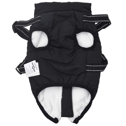 Dog Coat with Harness Waterproof Reflective Black L