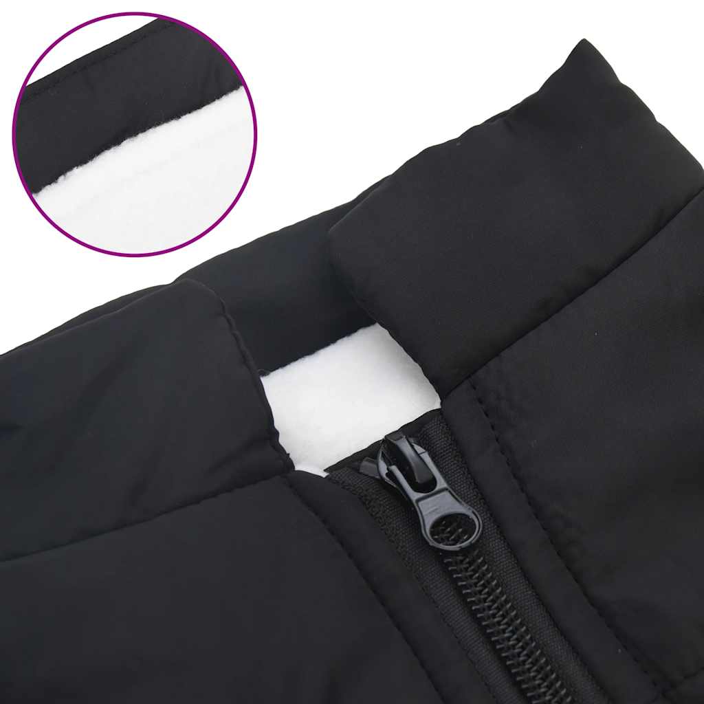 Dog Coat with Harness Waterproof Reflective Black L