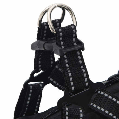 Dog Coat with Harness Waterproof Reflective Black L