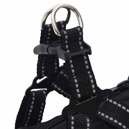 Dog Coat with Harness Waterproof Reflective Black XL