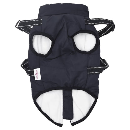 Dog Coat with Harness Waterproof Reflective Navy Blue S