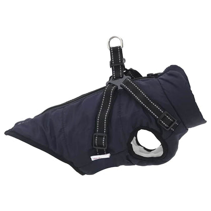Dog Coat with Harness Waterproof Reflective Navy Blue XL