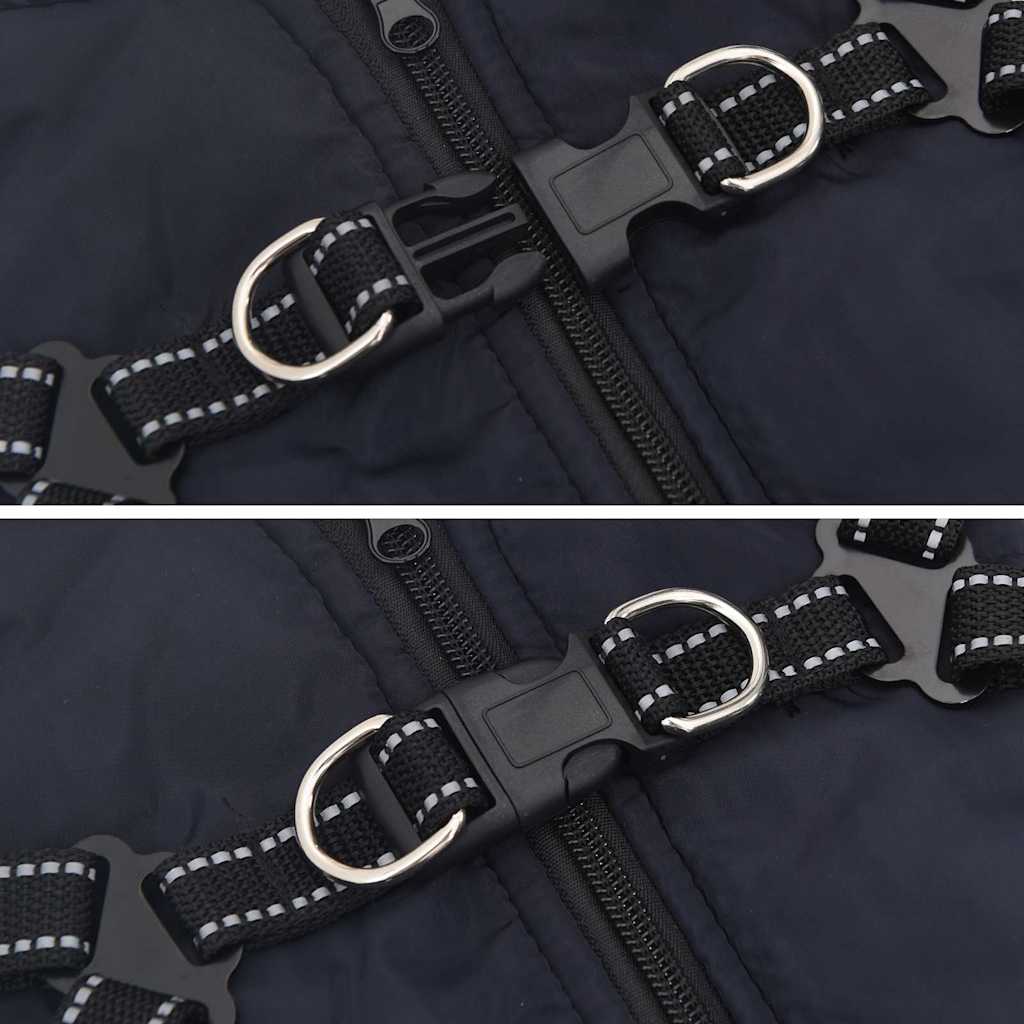 Dog Coat with Harness Waterproof Reflective Navy Blue XL