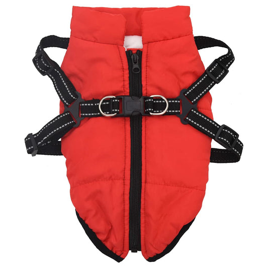 Dog Coat with Harness Waterproof Reflective Red XL