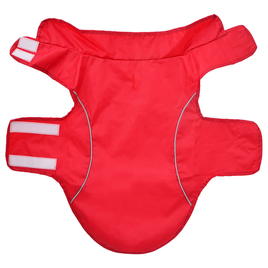 Dog Raincoat with Reflective Strips Polyester Red S
