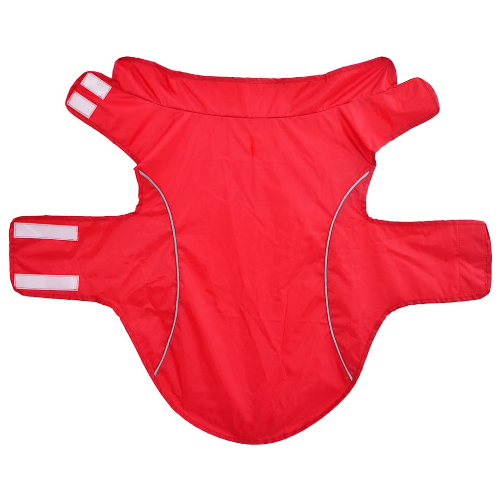 Dog Raincoat with Reflective Strips Polyester Red L