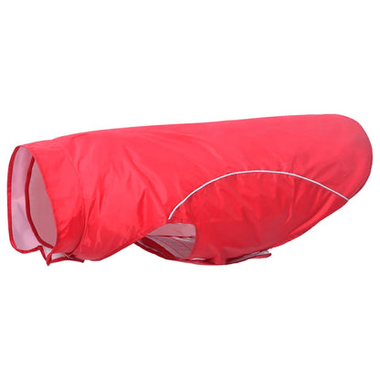 Dog Raincoat with Reflective Strips Polyester Red 4XL