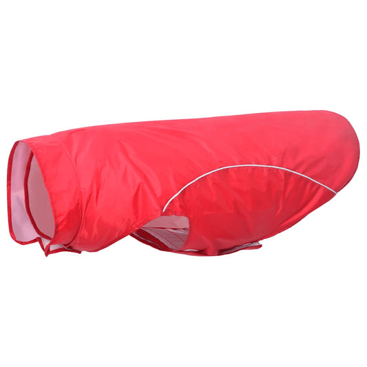 Dog Raincoat with Reflective Strips Polyester Red 4XL