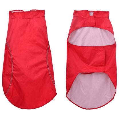Dog Raincoat with Reflective Strips Polyester Red 4XL