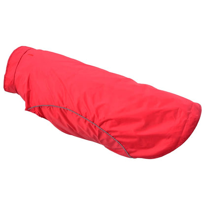 Dog Raincoat with Reflective Strips Polyester Red 4XL