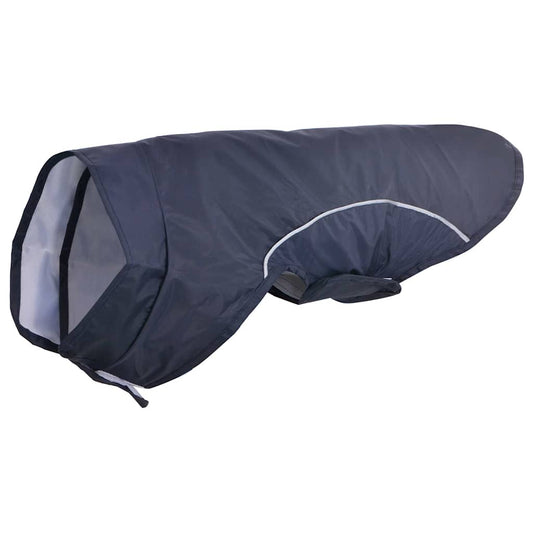 Dog Raincoat with Reflective Strips Polyester Navy Blue XXS