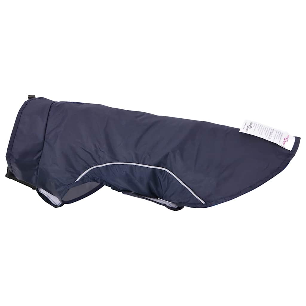 Dog Raincoat with Reflective Strips Polyester Navy Blue XXS
