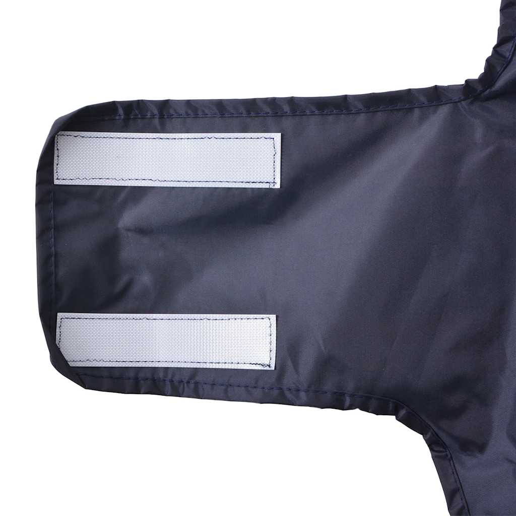 Dog Raincoat with Reflective Strips Polyester Navy Blue XXS