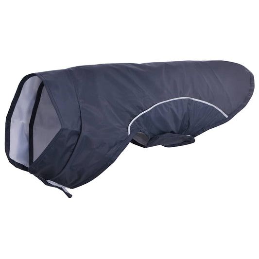 Dog Raincoat with Reflective Strips Polyester Navy Blue XS