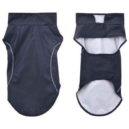 Dog Raincoat with Reflective Strips Polyester Navy Blue XS