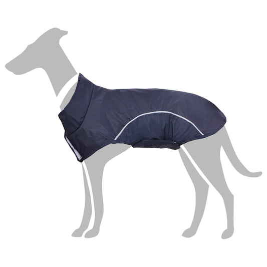 Dog Raincoat with Reflective Strips Polyester Navy Blue XS