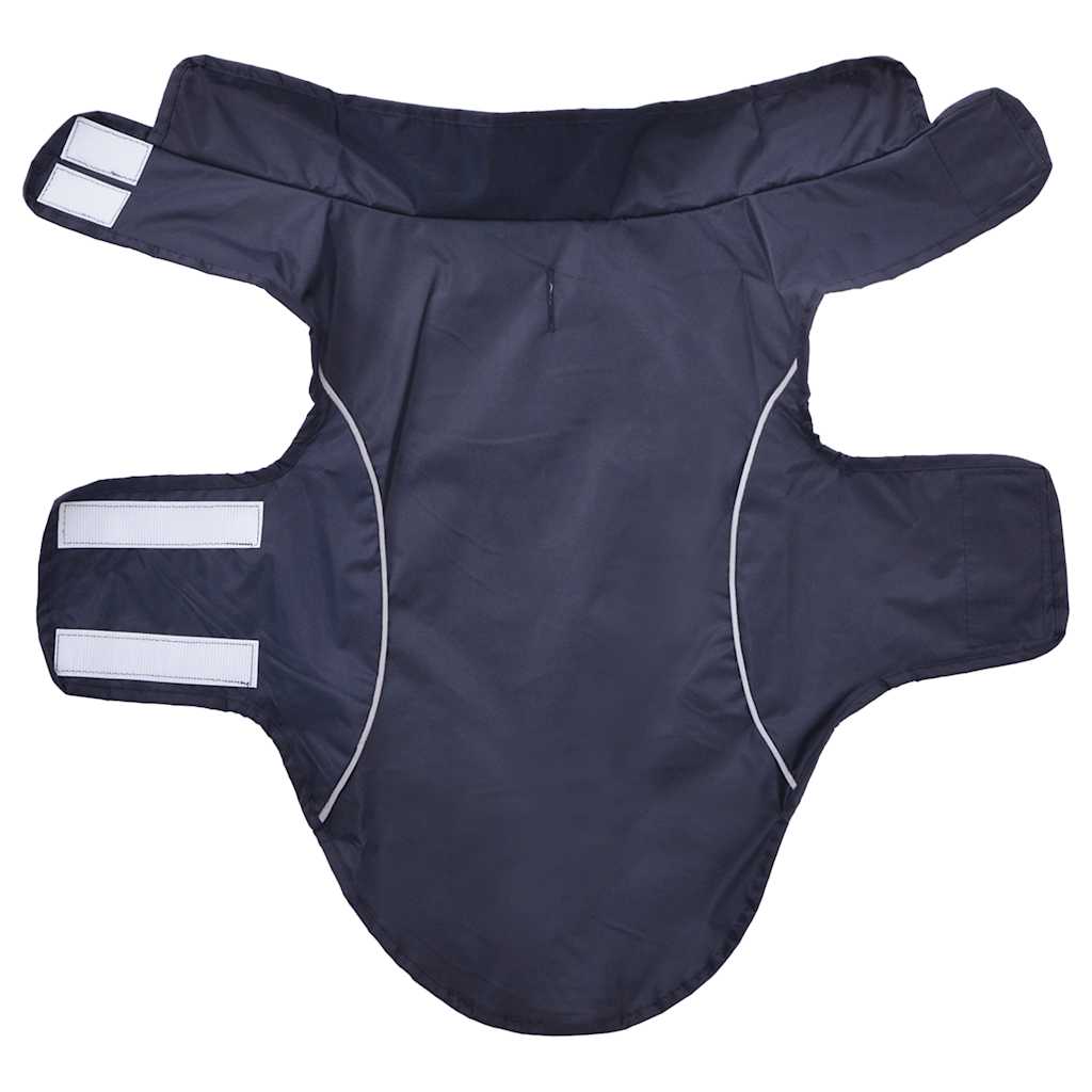 Dog Raincoat with Reflective Strips Polyester Navy Blue S
