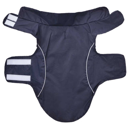 Dog Raincoat with Reflective Strips Polyester Navy Blue S
