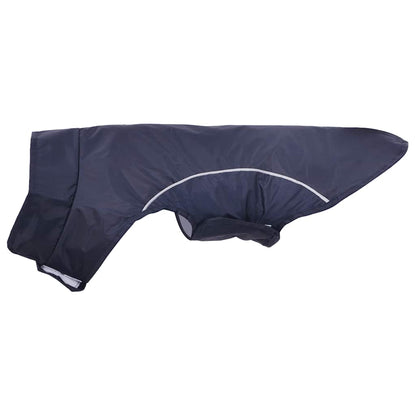 Dog Raincoat with Reflective Strips Polyester Navy Blue S