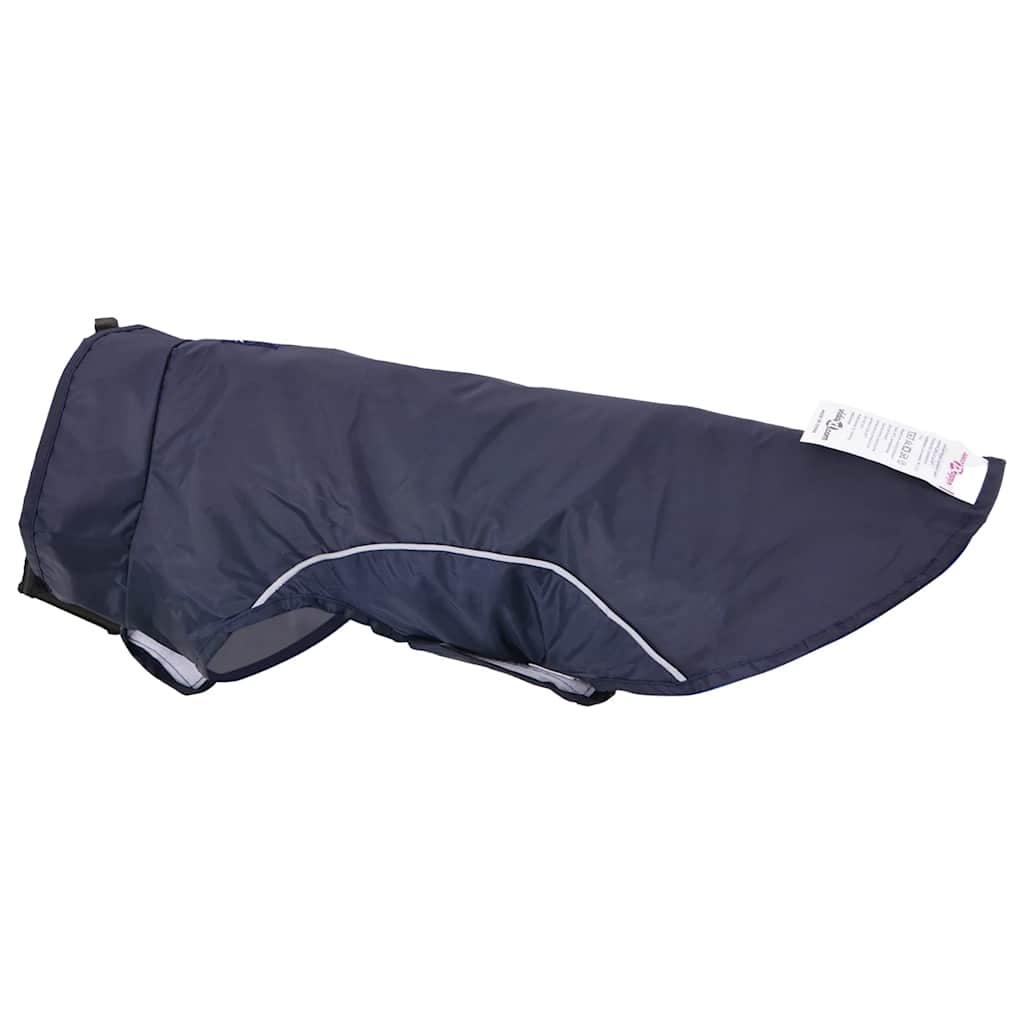 Dog Raincoat with Reflective Strips Polyester Navy Blue S