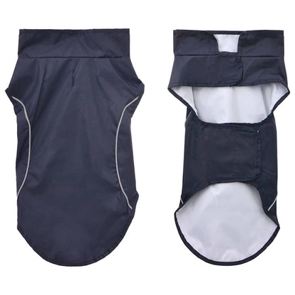 Dog Raincoat with Reflective Strips Polyester Navy Blue M