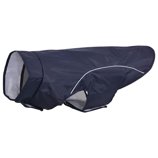 Dog Raincoat with Reflective Strips Polyester Navy Blue L