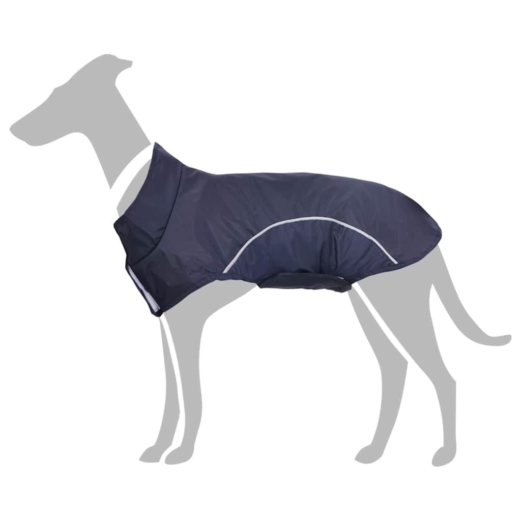 Dog Raincoat with Reflective Strips Polyester Navy Blue L