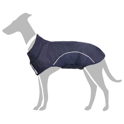 Dog Raincoat with Reflective Strips Polyester Navy Blue L