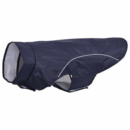 Dog Raincoat with Reflective Strips Polyester Navy Blue XL