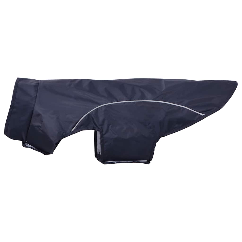 Dog Raincoat with Reflective Strips Polyester Navy Blue XL