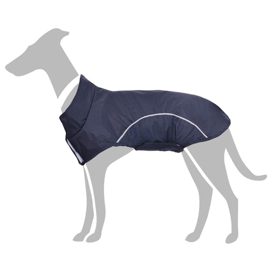 Dog Raincoat with Reflective Strips Polyester Navy Blue XL