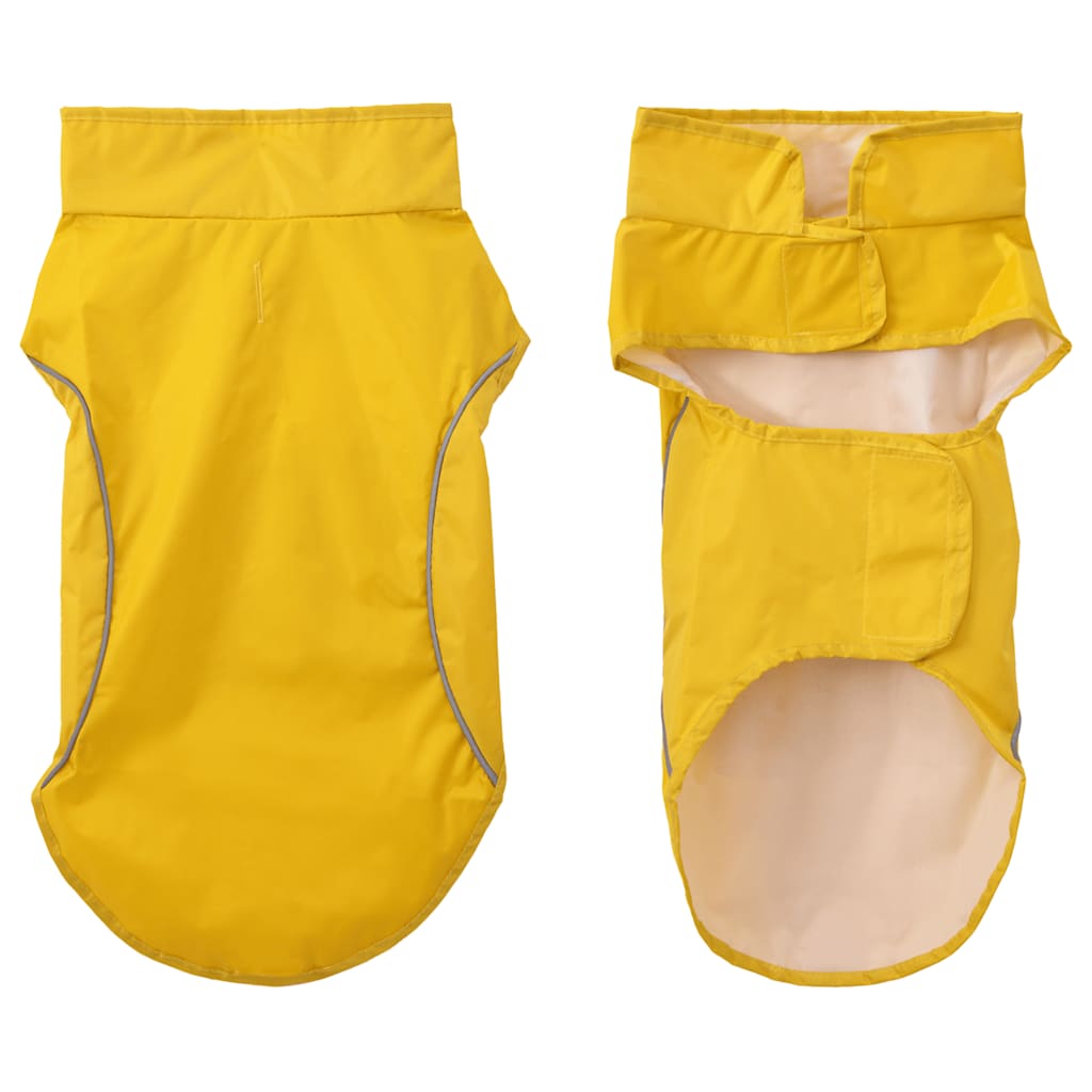 Dog Raincoat with Reflective Strips Polyester Yellow XXS