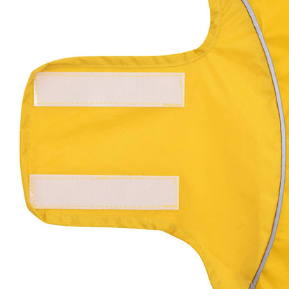 Dog Raincoat with Reflective Strips Polyester Yellow XXS