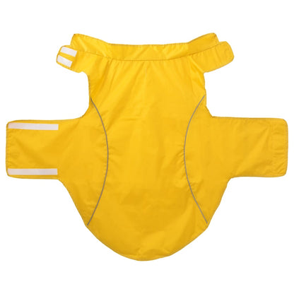 Dog Raincoat with Reflective Strips Polyester Yellow 4XL