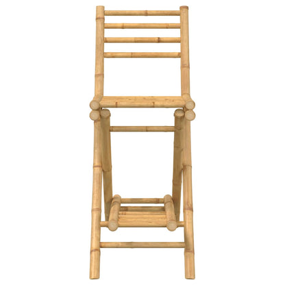 Outdoor Bar Stools with Footrests 2 pcs Foldable Bamboo