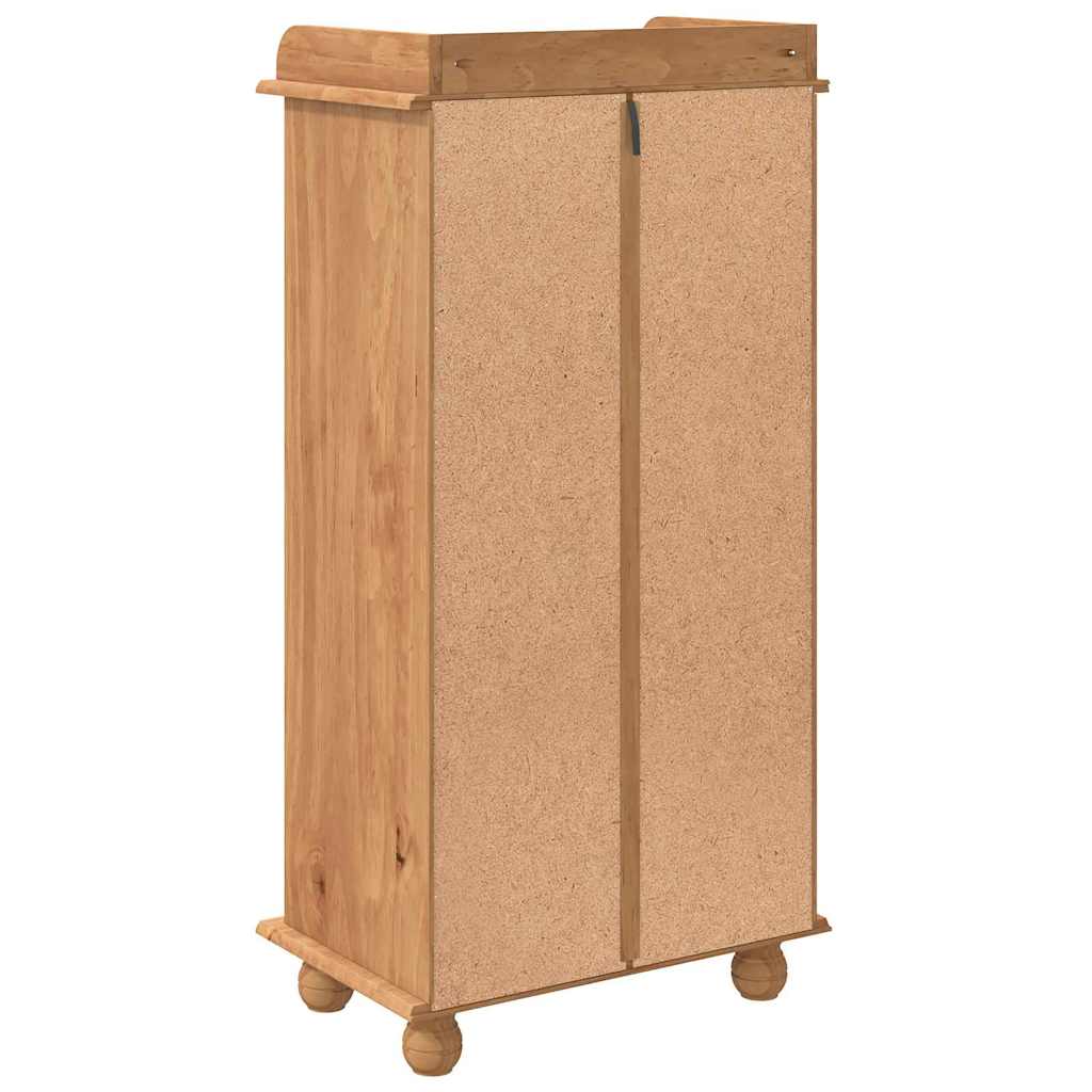 Wine Cabinet ASKIM with 12 Bottle Holders Honey Brown Solid Wood Pine