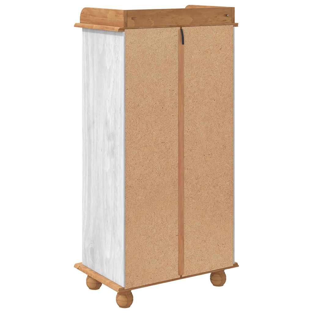 Wine Cabinet "ASKIM" with 12 Bottle Holders White Solid Wood Pine