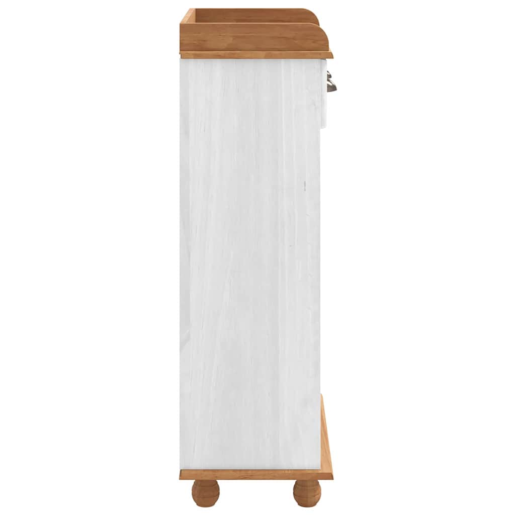 Wine Cabinet "ASKIM" with 12 Bottle Holders White Solid Wood Pine