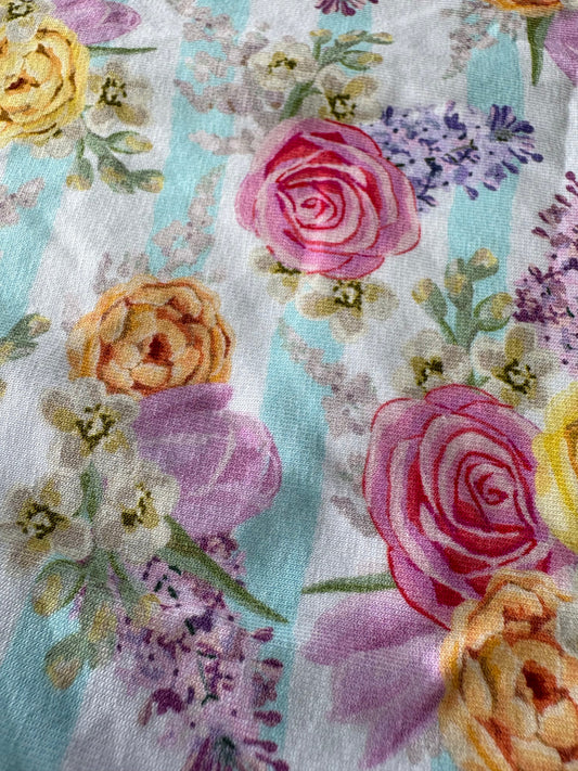 Jersey Vest - Floral Stripe