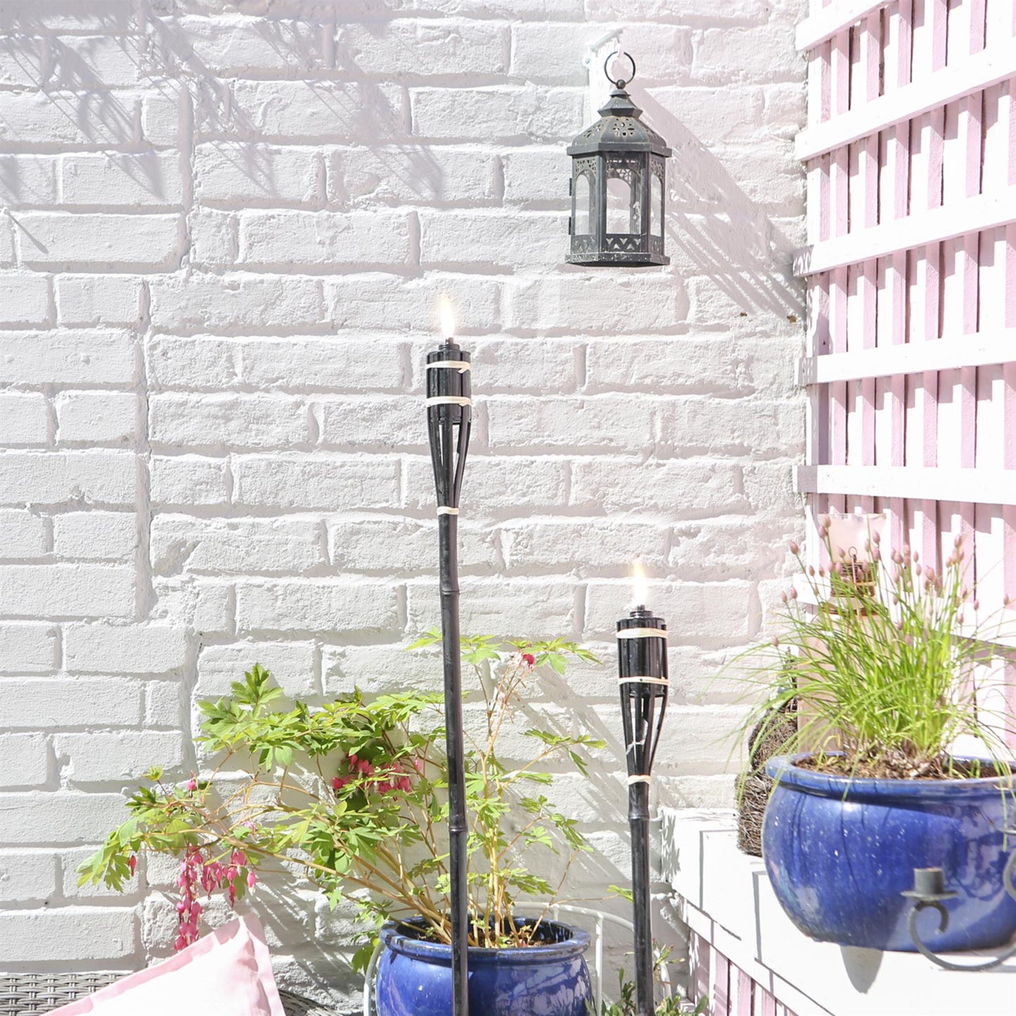 Black Bamboo 60cm Garden Fire Torches - Pack of Six