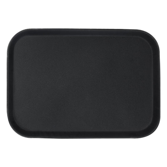 Black 35.5cm x 25cm Rectangle Non-Slip Serving Tray