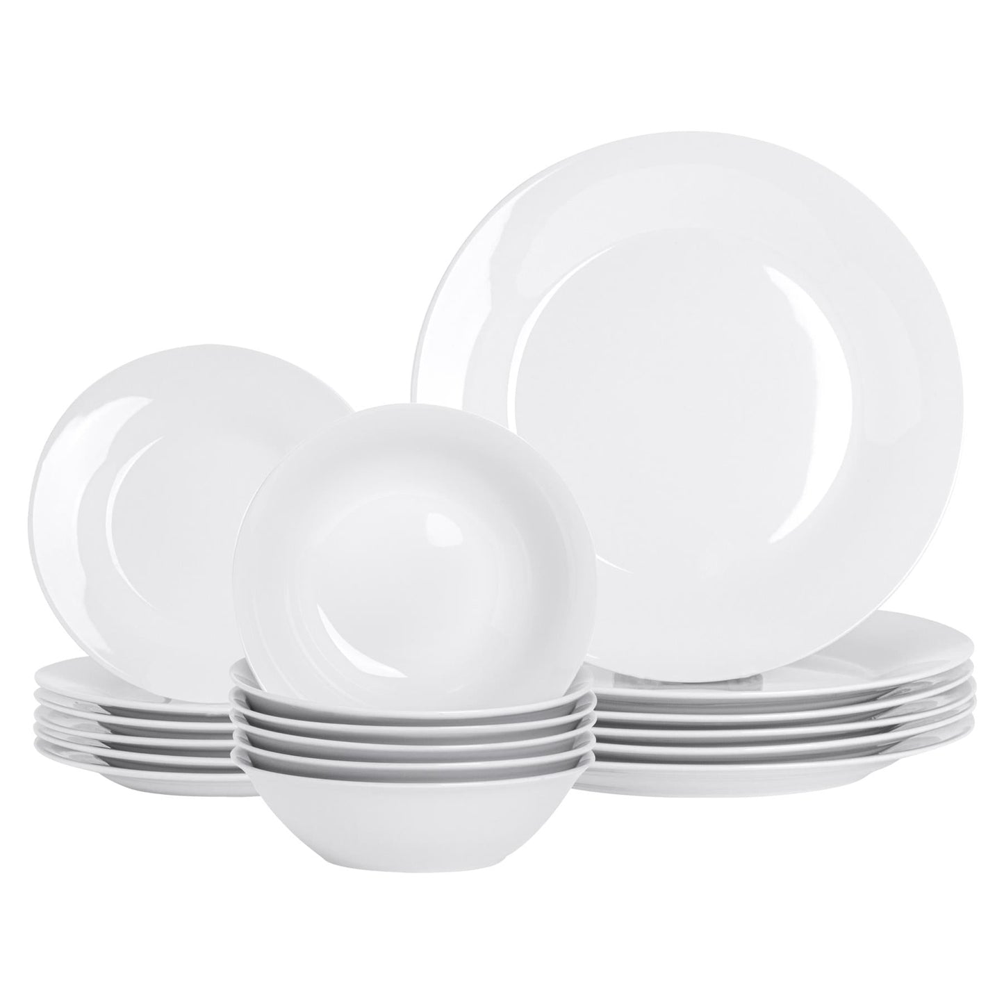 18pc White Porcelain Dinner Set